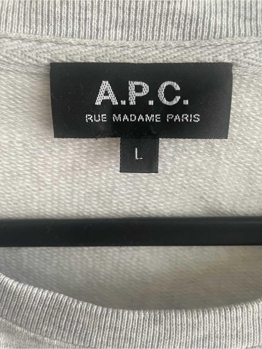 A.P.C. Light Gray Ribbed-Neck Sweater